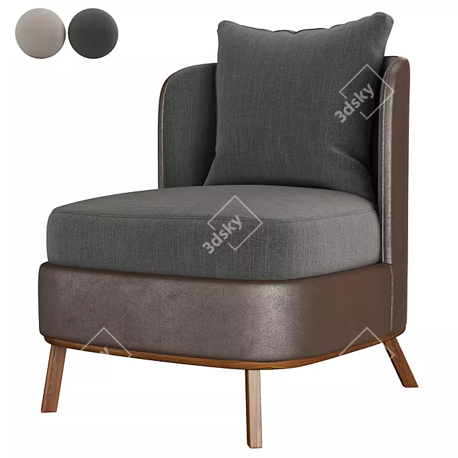 Modern Italian Poltrona Rimini: Sophisticated Style and Comfort 3D model image 2