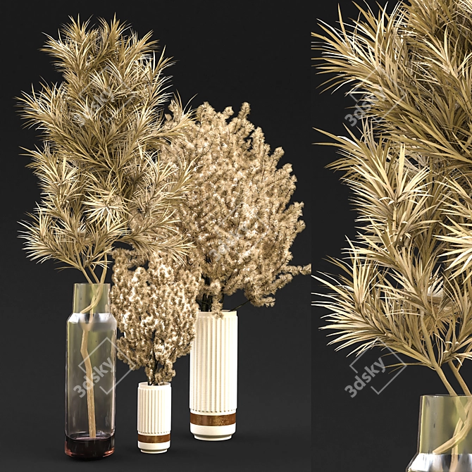 Elegance of Pampas Bouquet 3D model image 1