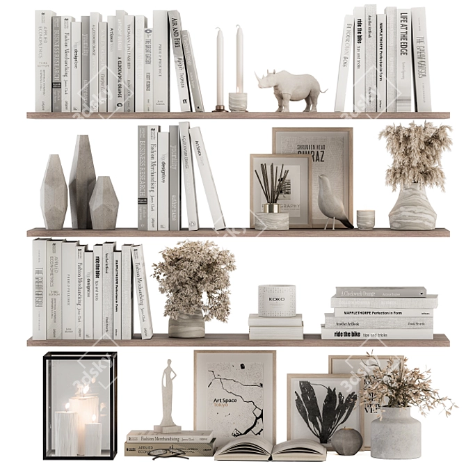 Elegant Shelf Decor Set 3D model image 1