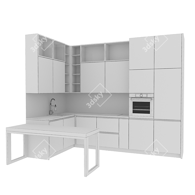 Sleek Modern Kitchen Design 3D model image 7