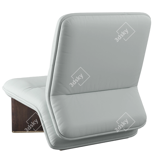 Luxury Ypsilon Armchair: Symmetrical Design, Leather & Ziricote Wood 3D model image 4