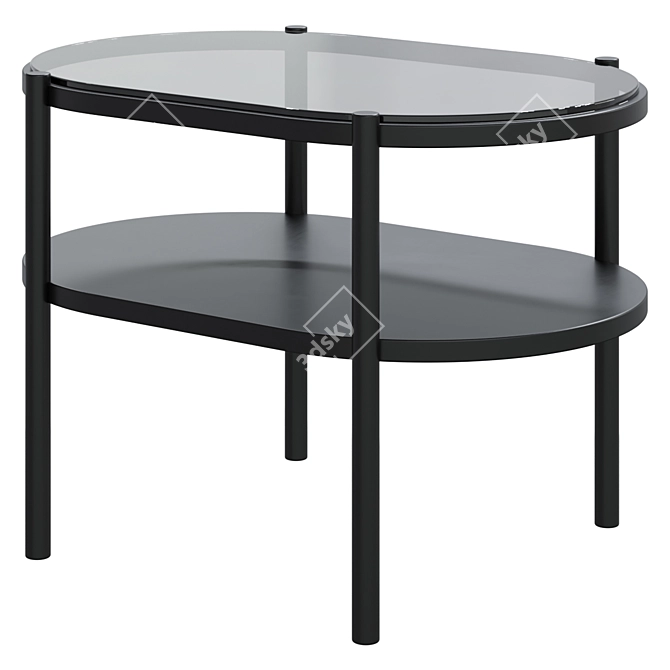 Elegant Glass and Metal Side Table 3D model image 1