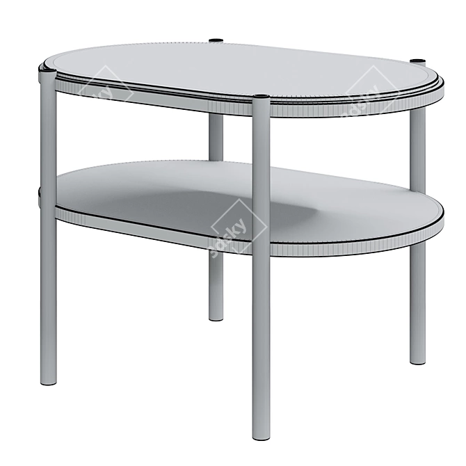 Elegant Glass and Metal Side Table 3D model image 2