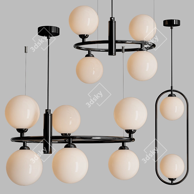 Sophisticated Ring Pendant Light 3D model image 2