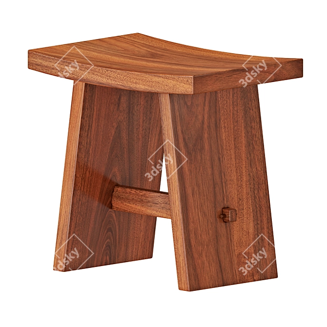 Modern Zara Wooden Table Set 3D model image 4