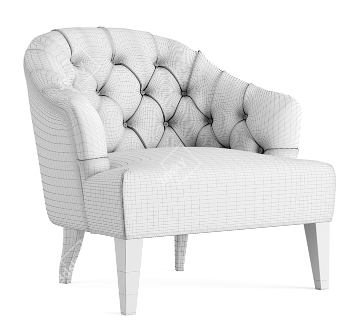 Drapper's Occasional Armchair: Stylish, 3D-Render Ready 3D model image 4