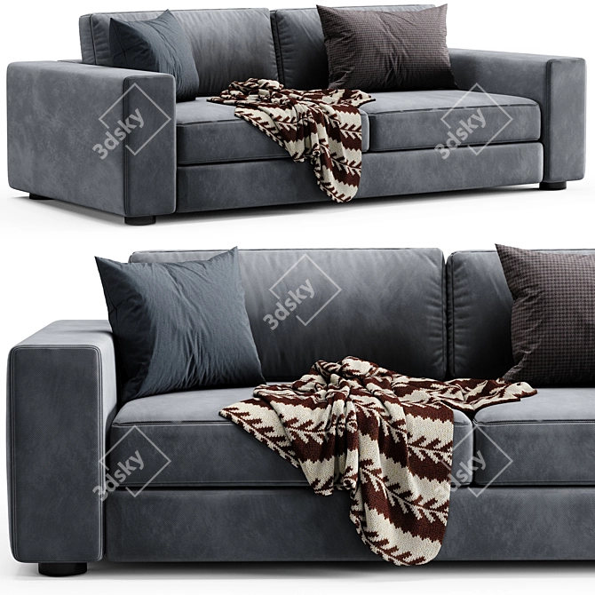 Modern Urban 2-Seat Sofa 3D model image 1