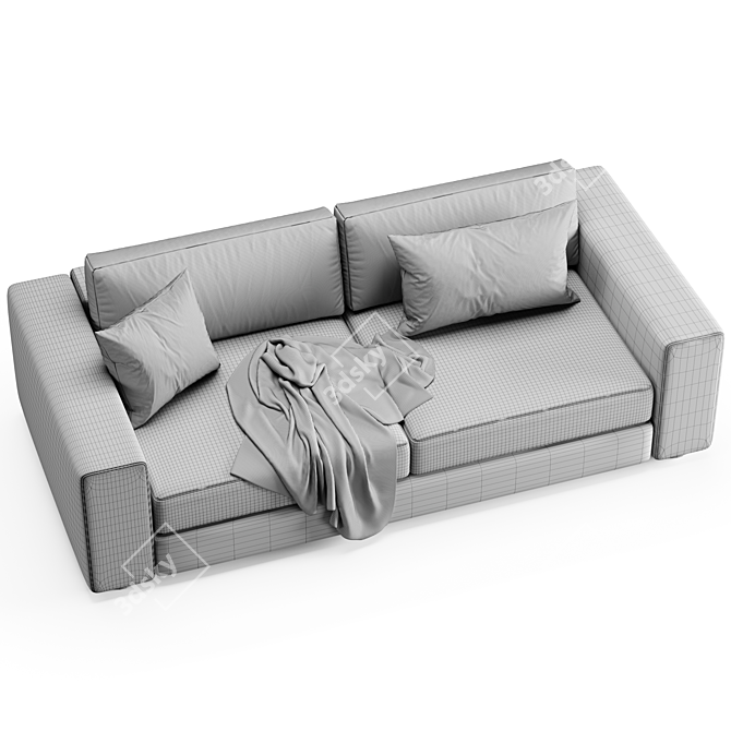 Modern Urban 2-Seat Sofa 3D model image 6