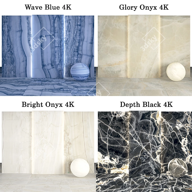 Glossy Onyx Collection | Textured Slabs & Tiles 3D model image 2