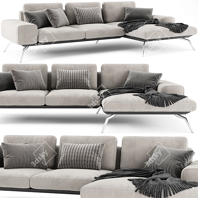 Blanche Linda Modern Chaise Lounge 3D model image 1