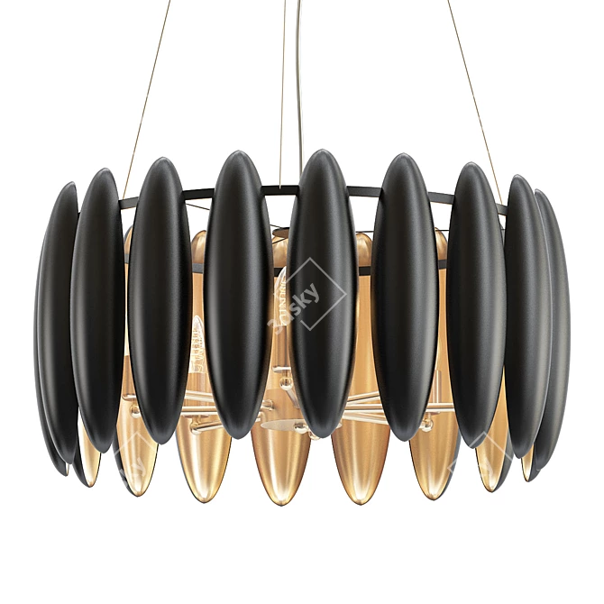 Modern Black Hanging Chandelier 3D model image 1