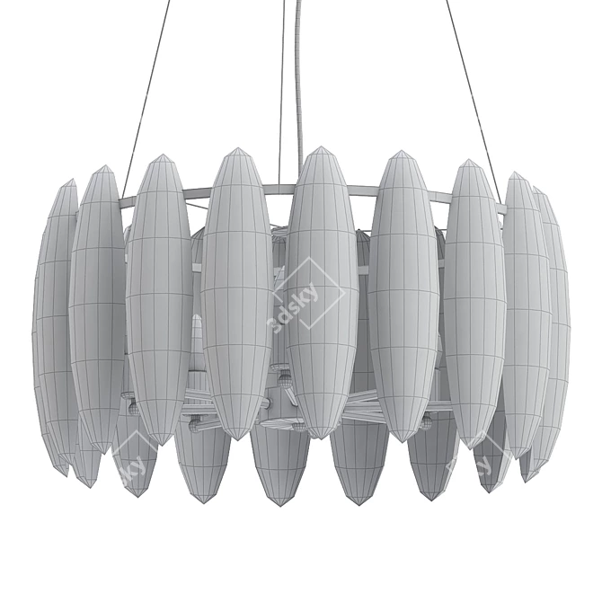 Modern Black Hanging Chandelier 3D model image 2