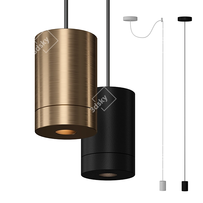 ILED Pendant Lamp: Modern Aluminum Design 3D model image 2
