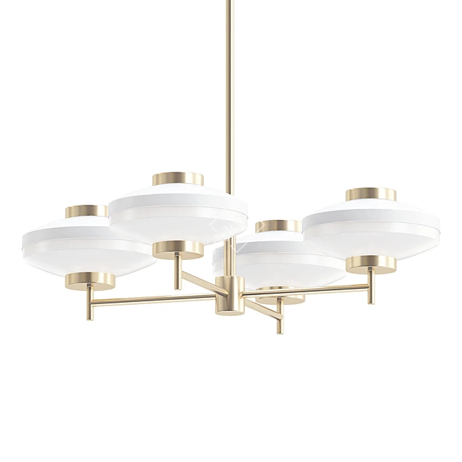 Elegant Hampshire Milk Glass Chandelier 3D model image 1