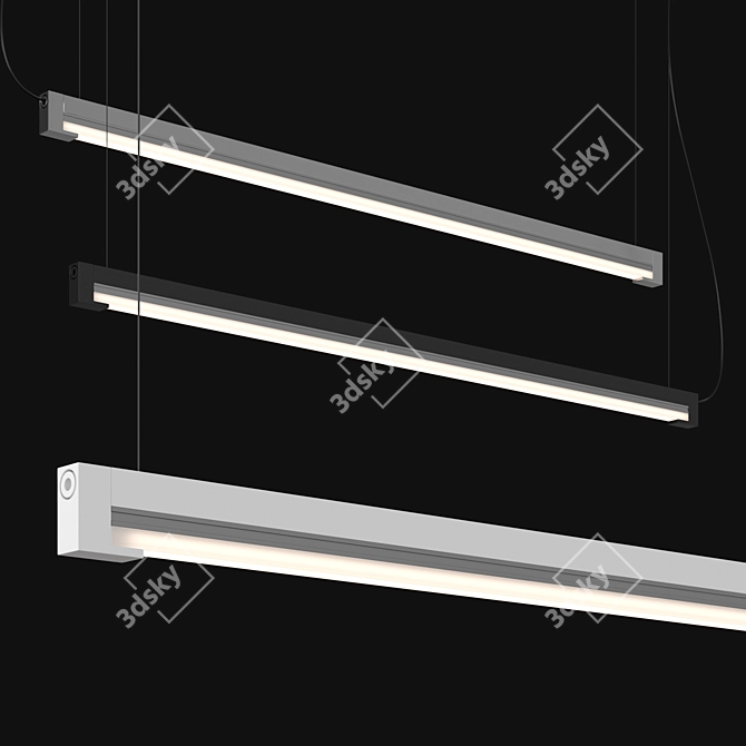 Sleek Adjustable Pendant Lamp 3D model image 2