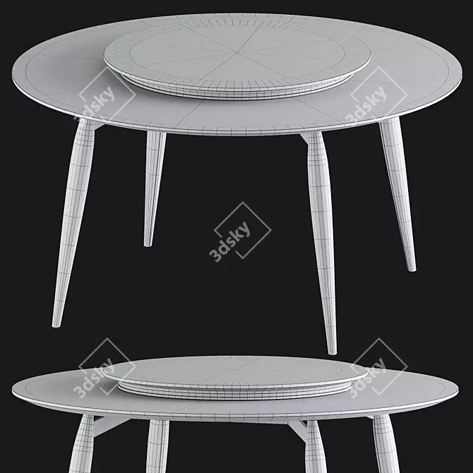Elegant Olivya Stone Dining Table 3D model image 5
