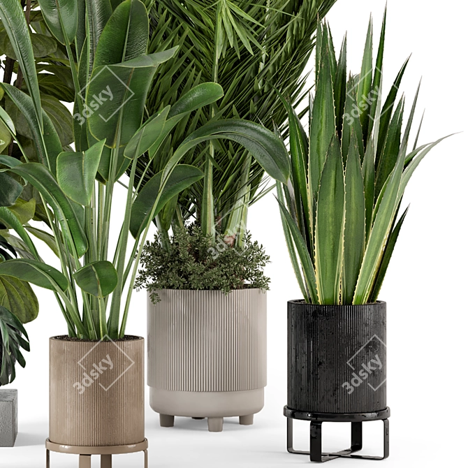 Ferm Living Bau Pot Large - Set 333: Stylish Indoor Plants 3D model image 4