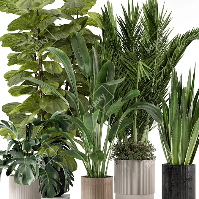 Ferm Living Bau Pot Large - Set 333: Stylish Indoor Plants 3D model image 5