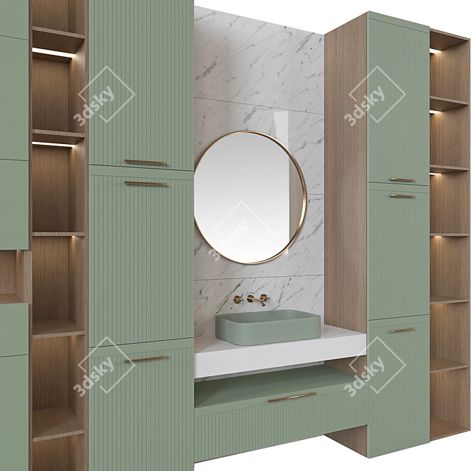 Modern Bathroom Furniture Set 3D model image 2