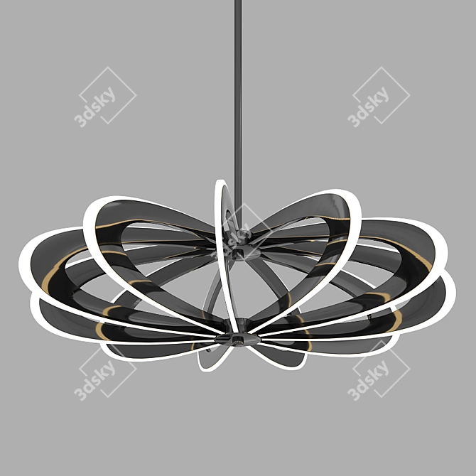 Iridium LED Globe Chandelier 3D model image 2