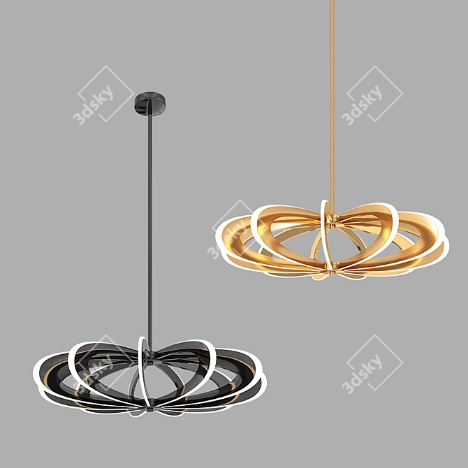 Iridium LED Globe Chandelier 3D model image 3