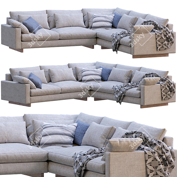 West Elm Harmony Sofa: Sleek and Stylish 3D model image 1