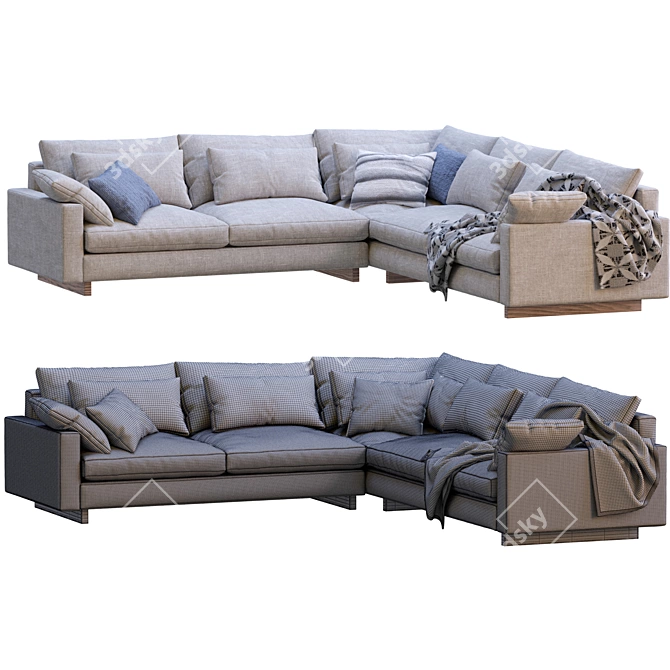 West Elm Harmony Sofa: Sleek and Stylish 3D model image 5