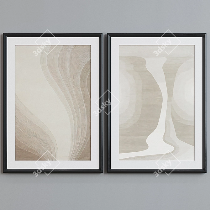 Modern Abstract Picture Frame Set 3D model image 2