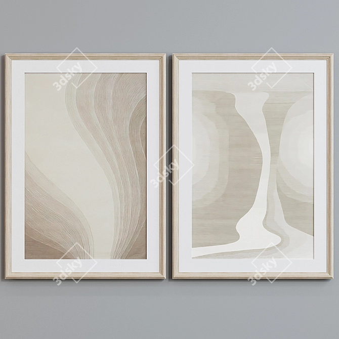 Modern Abstract Picture Frame Set 3D model image 3