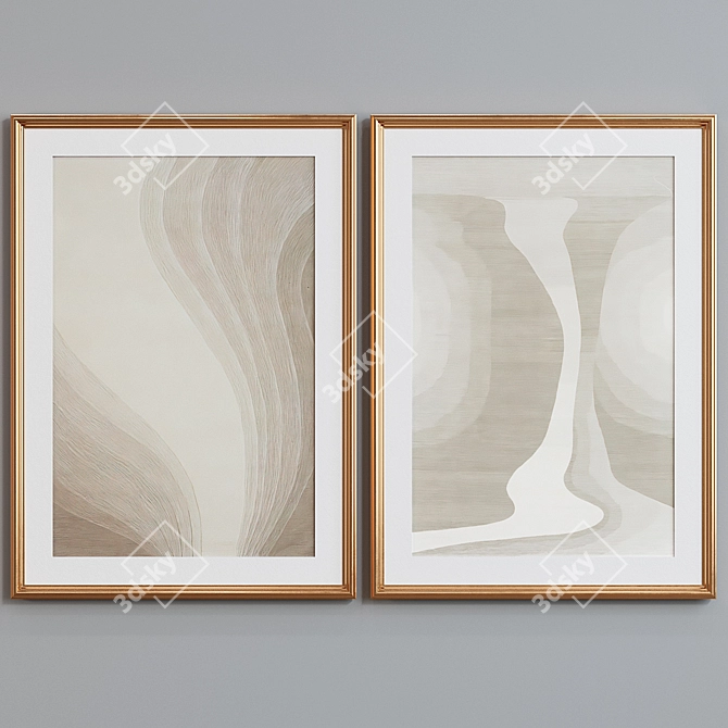 Modern Abstract Picture Frame Set 3D model image 4