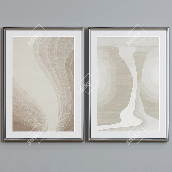 Modern Abstract Picture Frame Set 3D model image 5