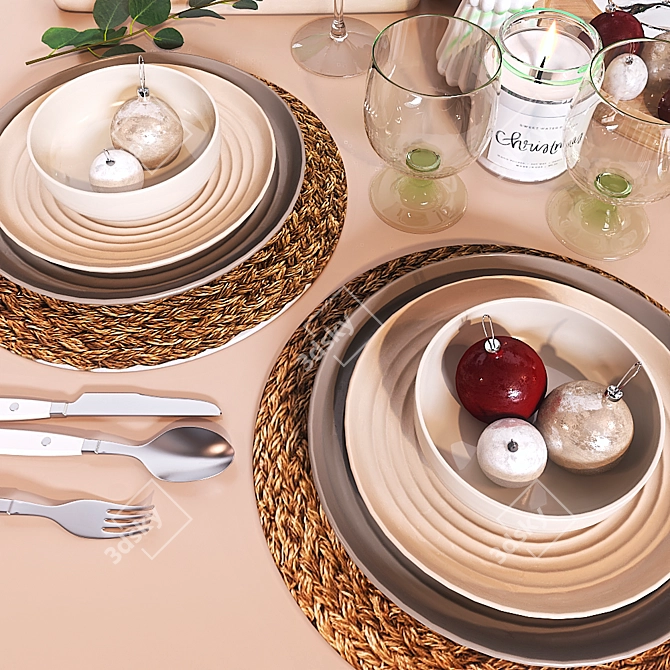 Festive Table Decor 3D model image 2