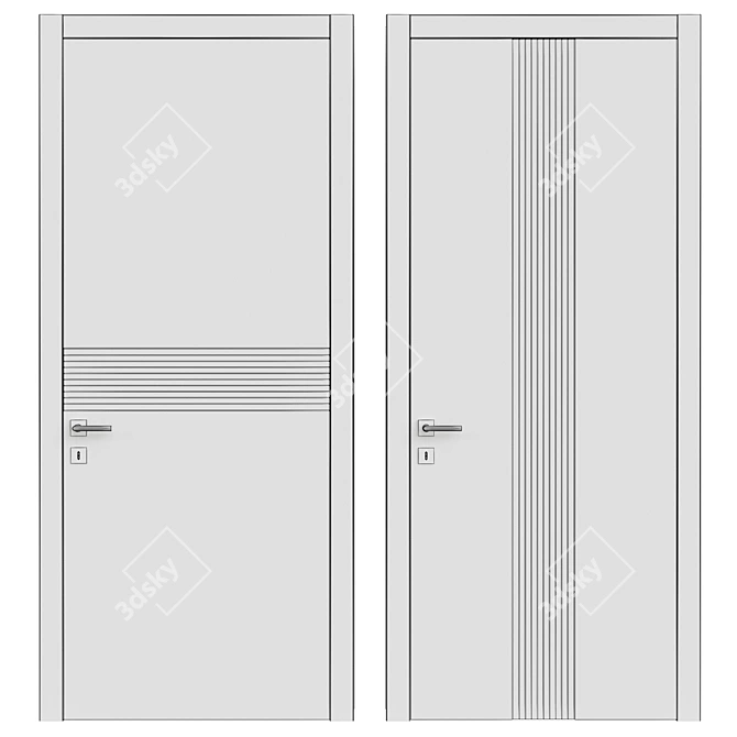 Modern Door 158: Sleek Design, 2200x980mm 3D model image 2