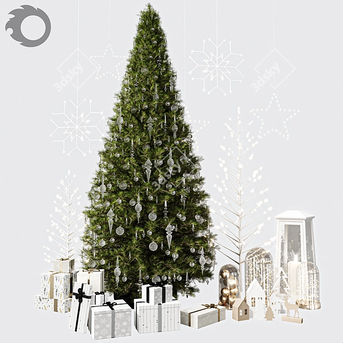 Festive Christmas Decor Set 3D model image 1