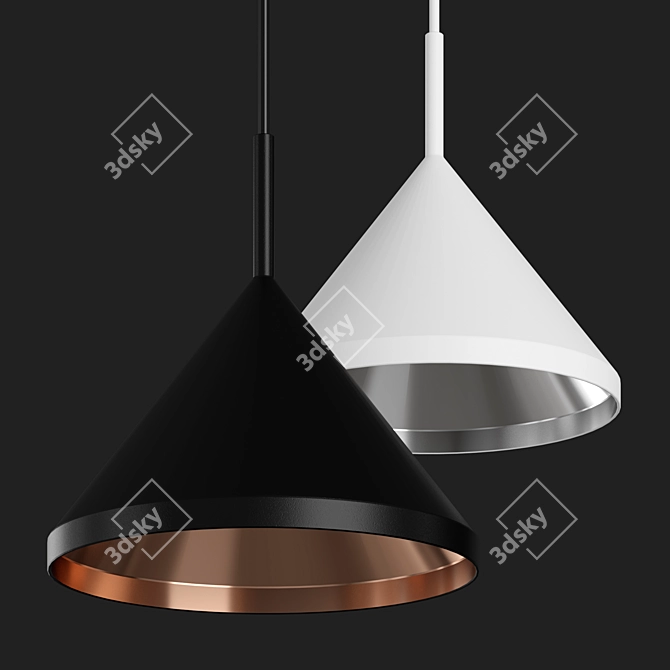 Elegant Sutton Pendant Lamp 3D model image 2