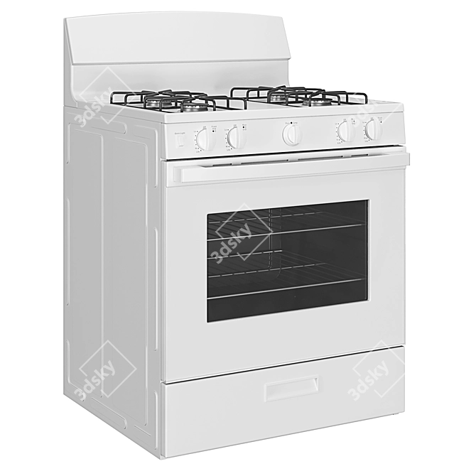 GE 4-Burner Gas Range - Freestanding 3D model image 10