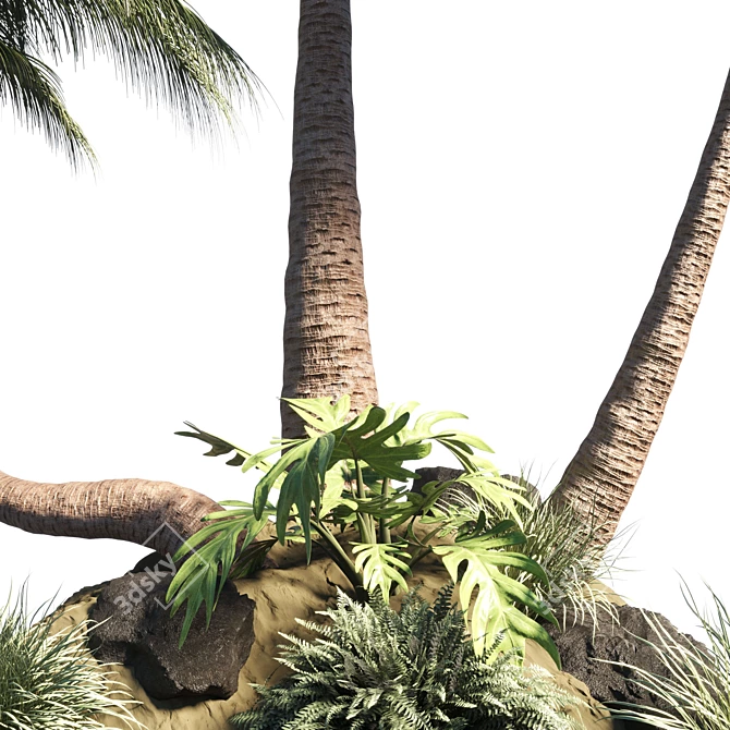 Coastal Palm Garden: Resort Paradise 3D model image 4