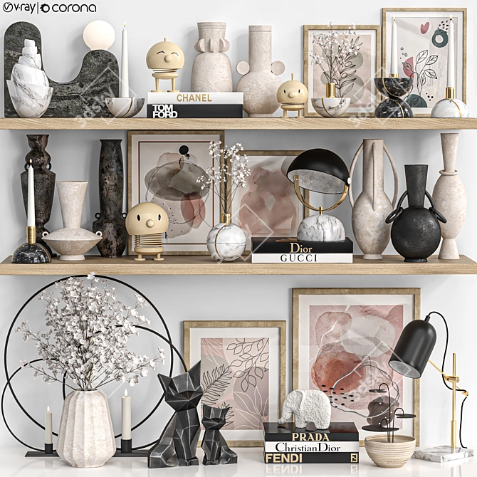 Elegant 31-Piece Decor Set 3D model image 1