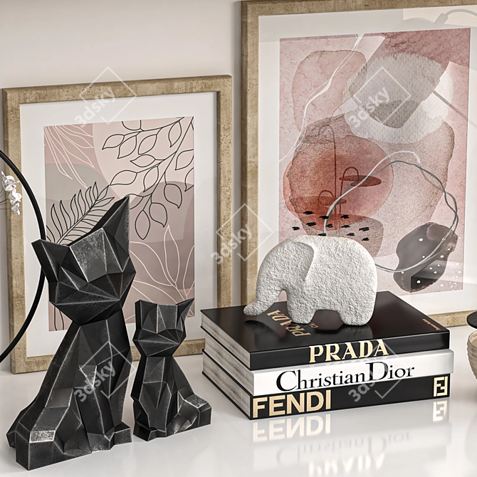 Elegant 31-Piece Decor Set 3D model image 6