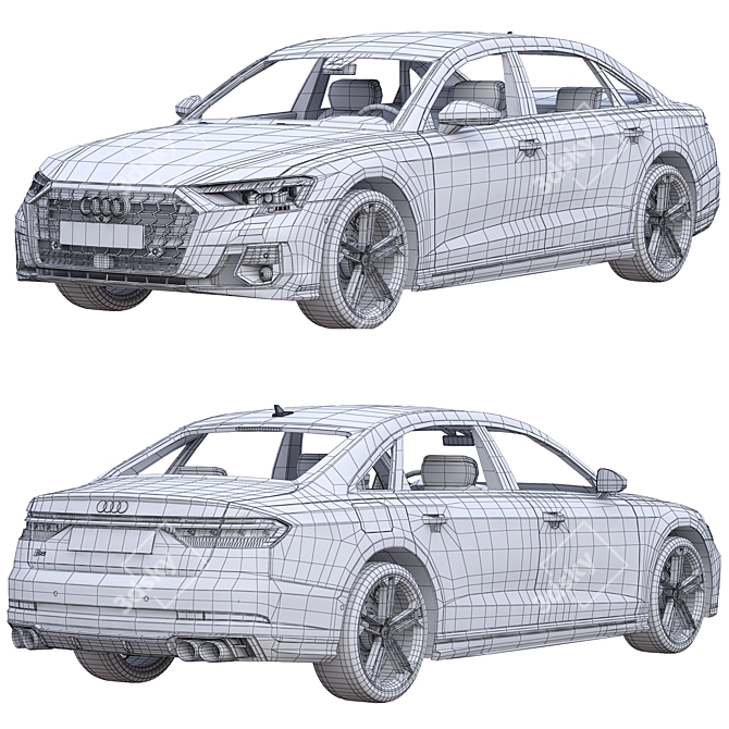 Audi S8 2022: Enhanced Performance Sedan 3D model image 5