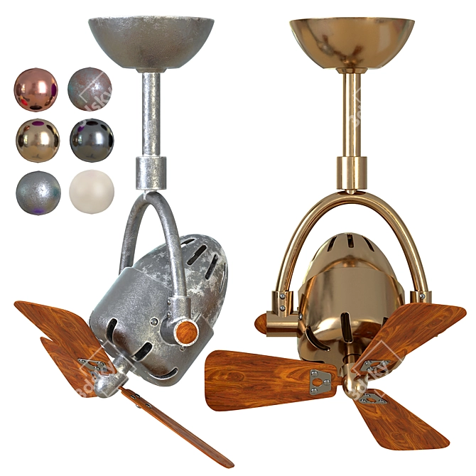 Sleek Outdoor Ceiling Fans - Damp and Wet Rated Collection 3D model image 1