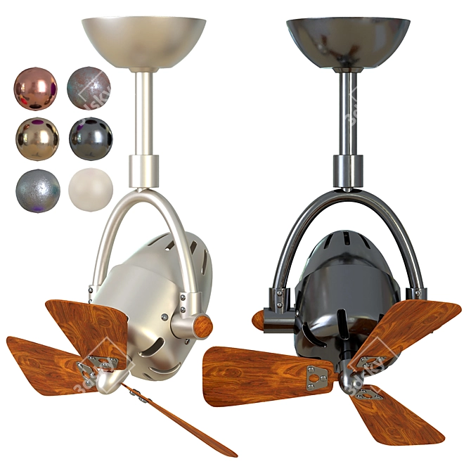 Sleek Outdoor Ceiling Fans - Damp and Wet Rated Collection 3D model image 2