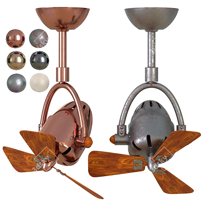Sleek Outdoor Ceiling Fans - Damp and Wet Rated Collection 3D model image 3