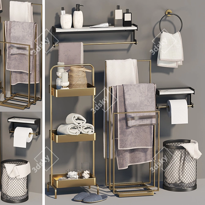 Modern Bathroom Essentials 3D model image 1