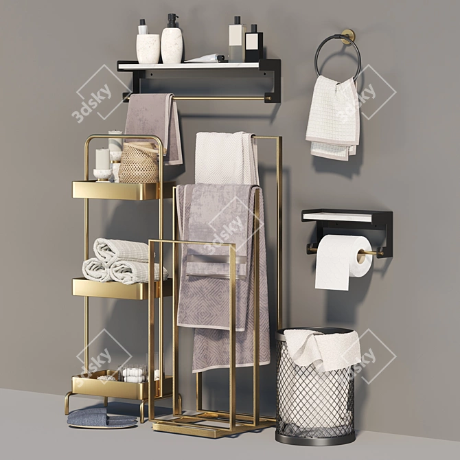 Modern Bathroom Essentials 3D model image 2