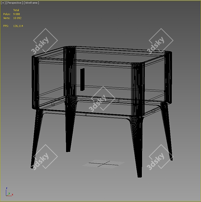 LaLume Designer Bedside Table - 48cm Height 3D model image 5