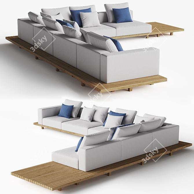 Elegant Vis-à-Vis Sofa by Tribu 3D model image 3