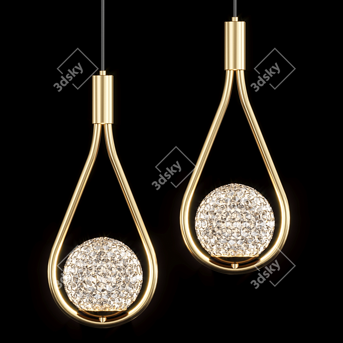 Crystal Droplet Pendant Lamp 3D model image 1