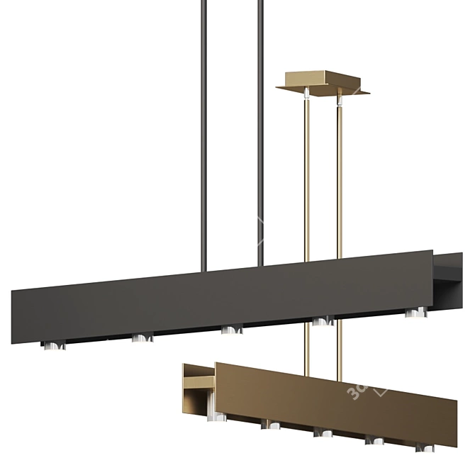 Streamlined LED Linear Pendant Light 3D model image 1