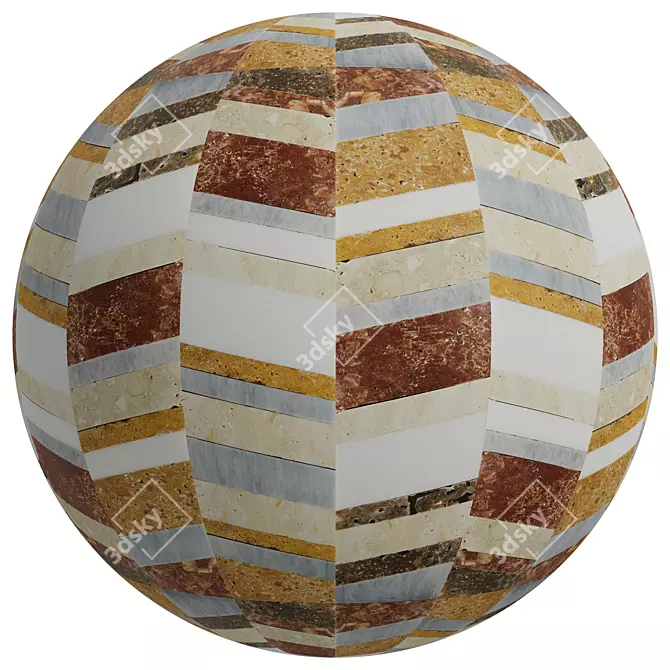 FB48 Mosaic Levigate: High-quality PBR Tiles 3D model image 2